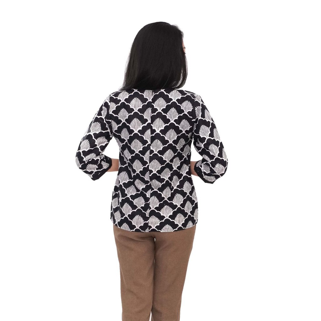 Atasan Batik Wanita Blouse Batik Lengan 7/8 dan Lengan Pendek Bahan Katun Sisik Iwak By Batik Dua Putri Collection