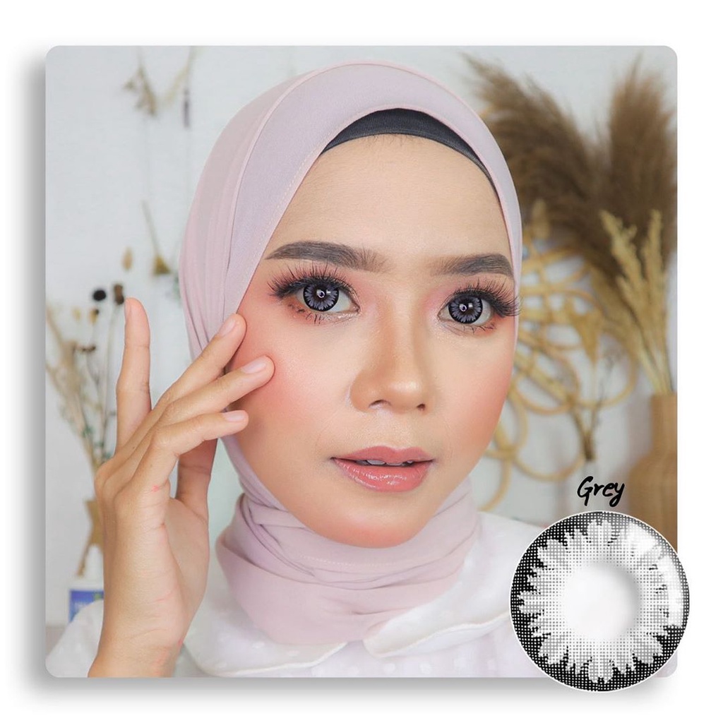 Softlens X2 Mochi DIA 16.00mm MINUS BLACK GREY HAZEL (-6.50 s/d -10.00) by Exoticon Big Eyes 16m /Lensa  Kontak/BS