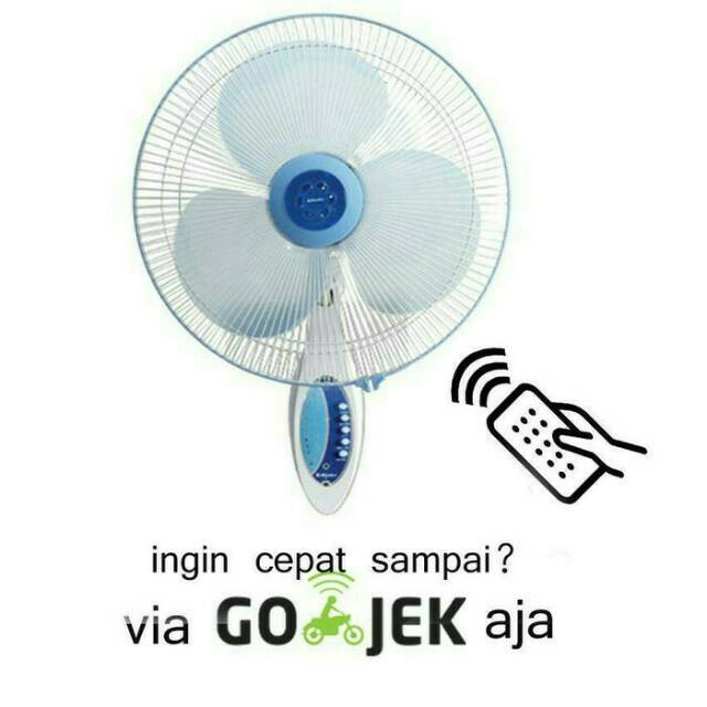 Miyako Wall Fan KAW 1689 RC Kipas Angin Tembok Dinding Remote miyako