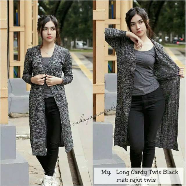 Cardigan Rajut LONG TWIST l Pakaian Rajut Atasan Wanita Murah