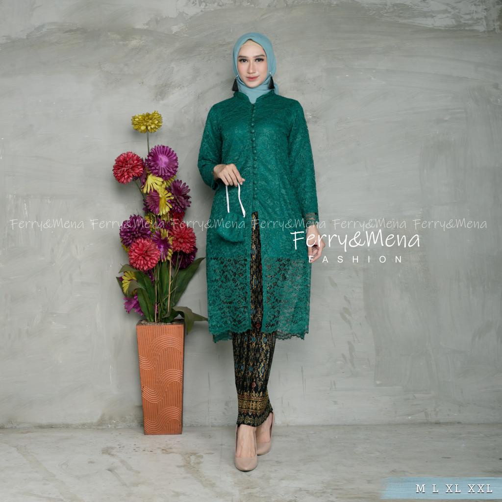 Kebaya tunik brokat busui lamaran wisuda dan pernikahan