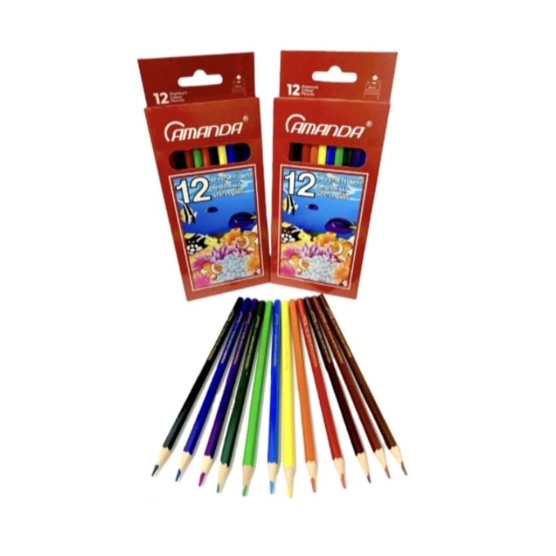 

Pensil warna colour pencil panjang 12 warna amanda