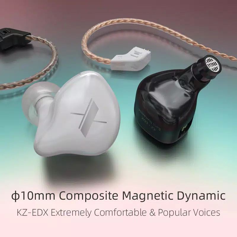 KZ EDX Earphones 1 Dynamic HIFI Bass Earbuds In Ear Monitor Headphones Sport Noise Canceling Headset