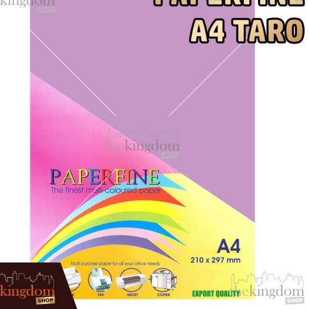 ➤ Paperfine Kertas HVS Warna A4 Taro Violet Ungu Purple Isi / 100 Lembar ☟