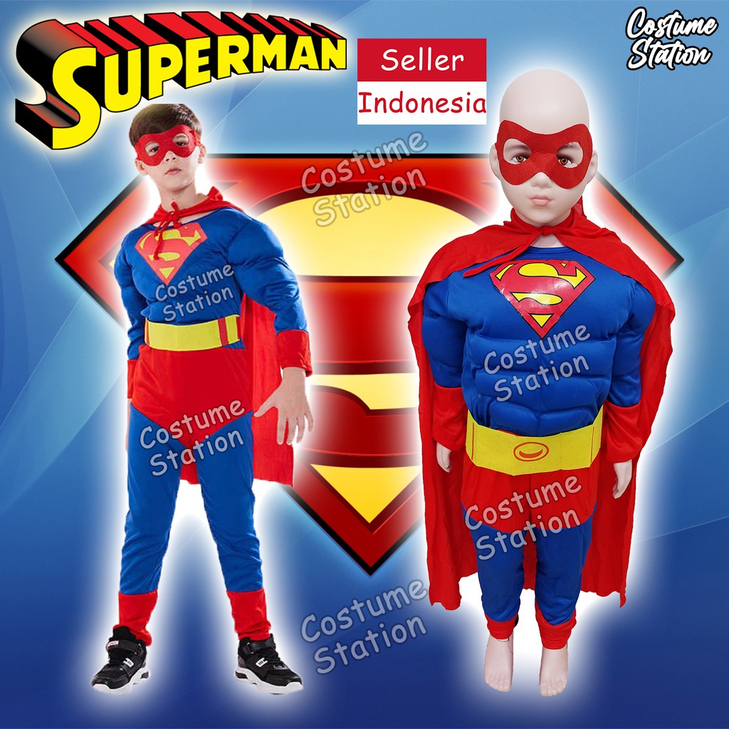 Kostum Superhero Superman / Costume Super man DC Justice League anak laki