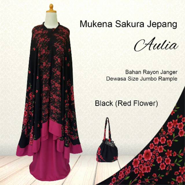 Mukena Bali Sakura Jepang Black Series Jumbo