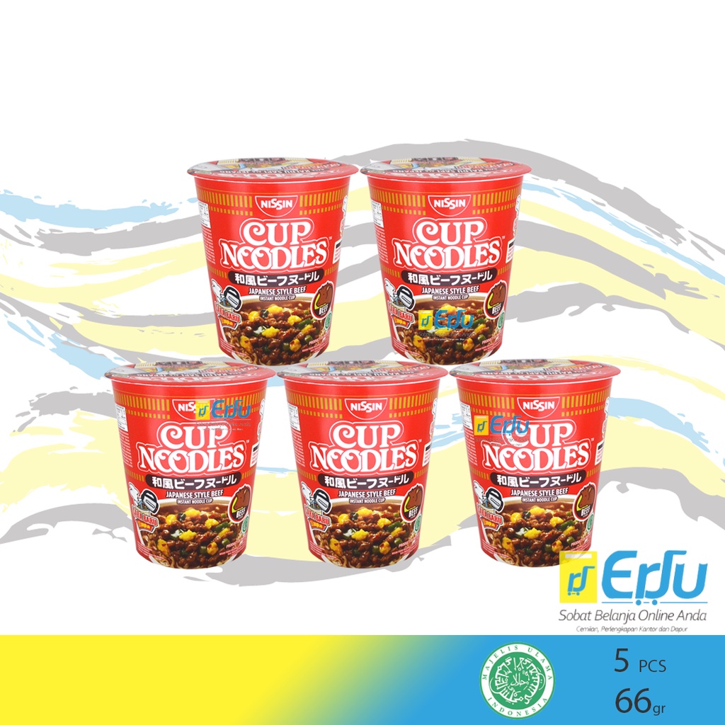 

5PCS Nissin Cup Beef Mie Instan Kaldu Sapi Halal - 5pcs x 66gr
