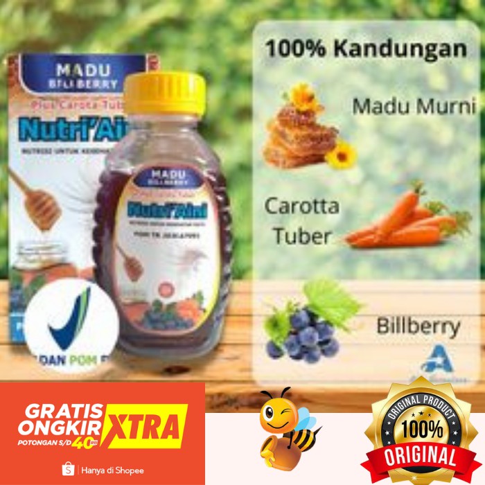 

MADU ASLI MURNI NUTRIAINI - MADU HERBAL OBAT MATA MINUS PLUS SILINDER KATARAK GLAUKOMA ORIGINAL BPOM