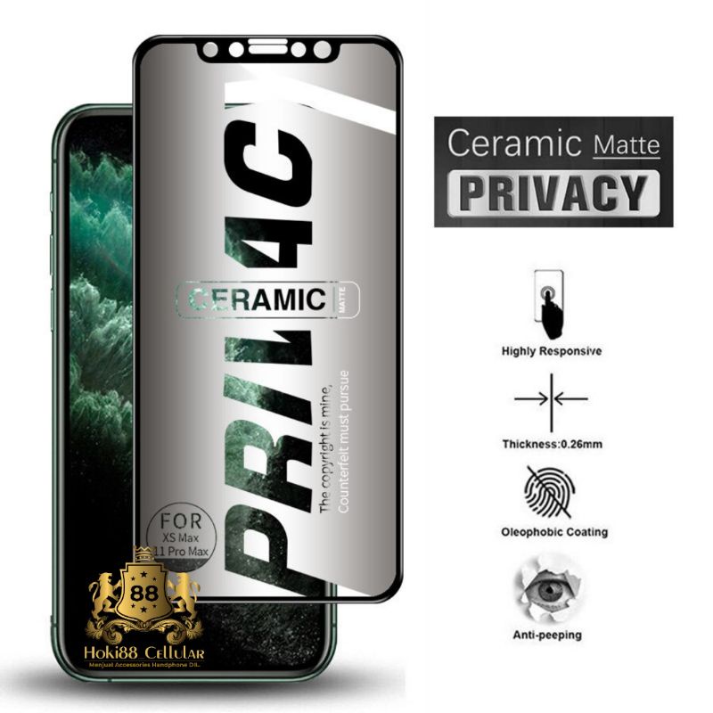 Tempered Glass Anti Spy  XR XS XS MAX 11 11 PRO MAX Privacy Full Cover Kaca Premium Anti Gores