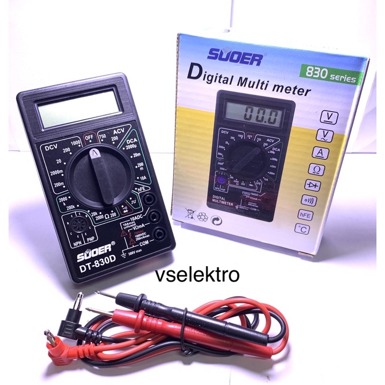 TESTER DIGITAL KECIL 830D/MULTI TESTER DIGITAL MINI/ SUOER DT830/ MULTI METER POCKER ALAT UKUR TEGAN