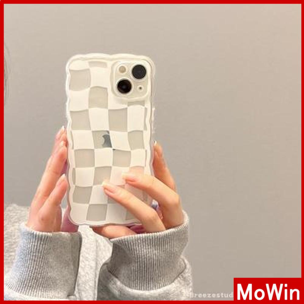 iPhone Case Silicone Soft Case Clear Case Wave Non-Slip Shockproof Camera Full Coverage Protection White Square Simple For iPhone 13 Pro Max iPhone 12 Pro Max iPhone 11 iPhone7Plus