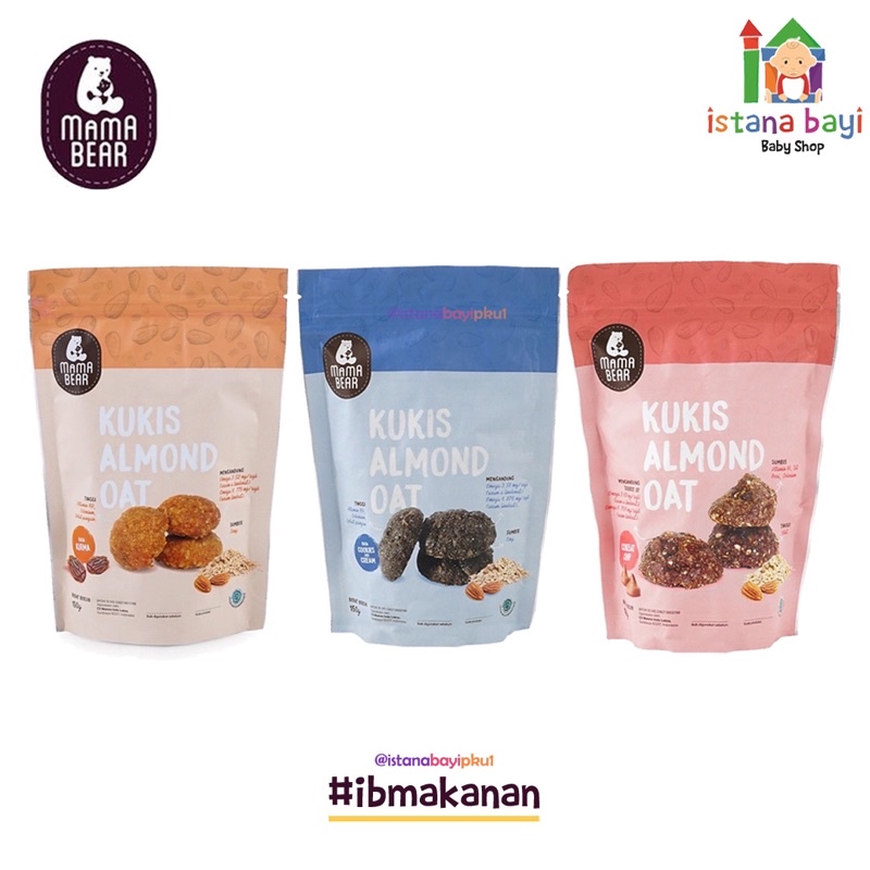 Mama Bear Kukis Almond Oatmeal Asi Booster - Cemilan Pelancar Asi