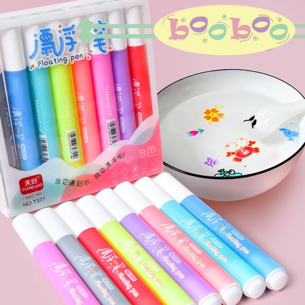 

TOKO BOOBOO | Floating spidol magic marker spidol ngapung sensory play alat tulis kantor sekolah perlengkapan atk 1set isi 8
