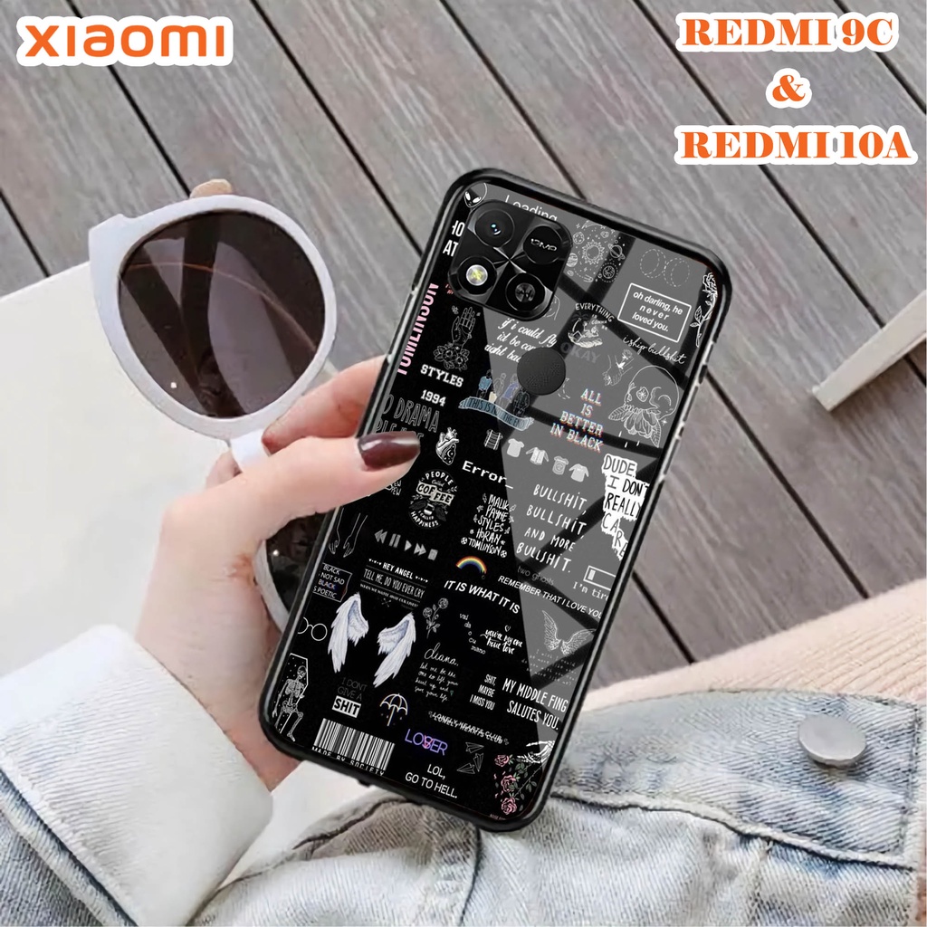 Softcase Glass Kaca REDMI 10A & REDMI 9C - Case Handphone REDMI 10A  REDMI 9C [T06].