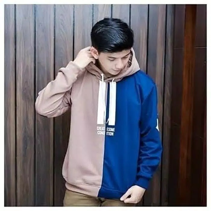 AA1 - Jaket Hoodie Fleece Tebal Cowok Pria || COD || Because Two Side