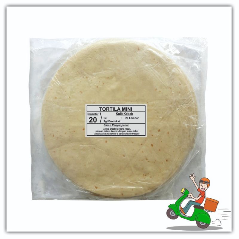 

Kulit kebab mini TM tortila kebab mini diameter 20 cm isi 20