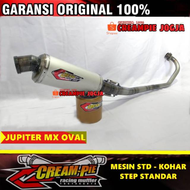 Knalpot Creampie MX Jupiter MX tipe Trioval Plat