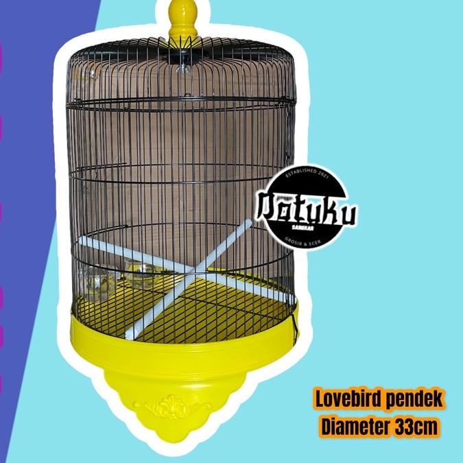 ♥ Sangkar lovebird pendek f1 diameter 33 cm - sangkar burung kenari lovebird ⅍