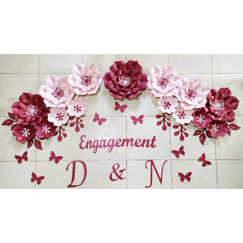 My Paper flower backdrop bunga kertas dekorasi lamaran