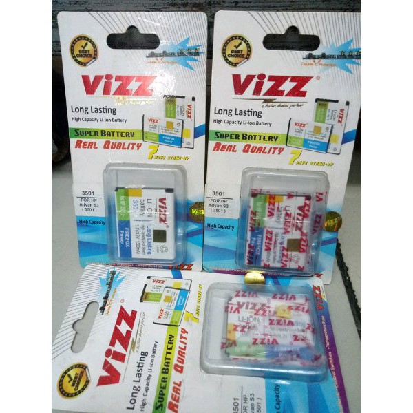 Battery Batre Baterai Vizz Advan S3 3501 Double Power Original