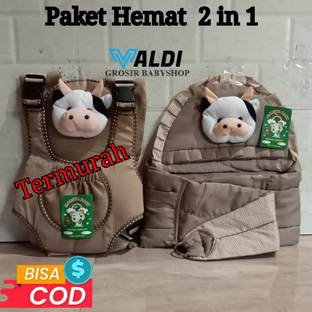 Paket Hemat ( 2 in 1 ) Gendongan Samping Bayi Dan Gendongan Ransel Bayi