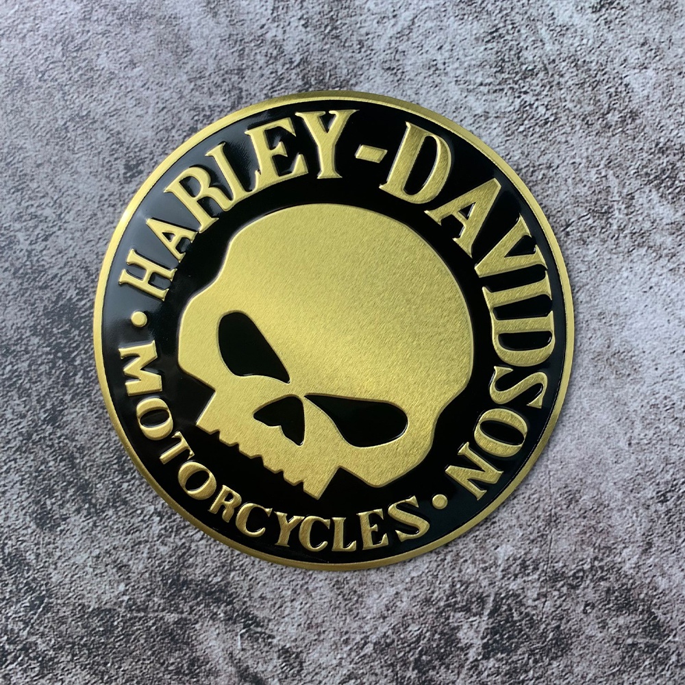 Harley Aluminium Bulat Stiker Logam Logo Stiker Sepeda Motor Dekorasi Stiker