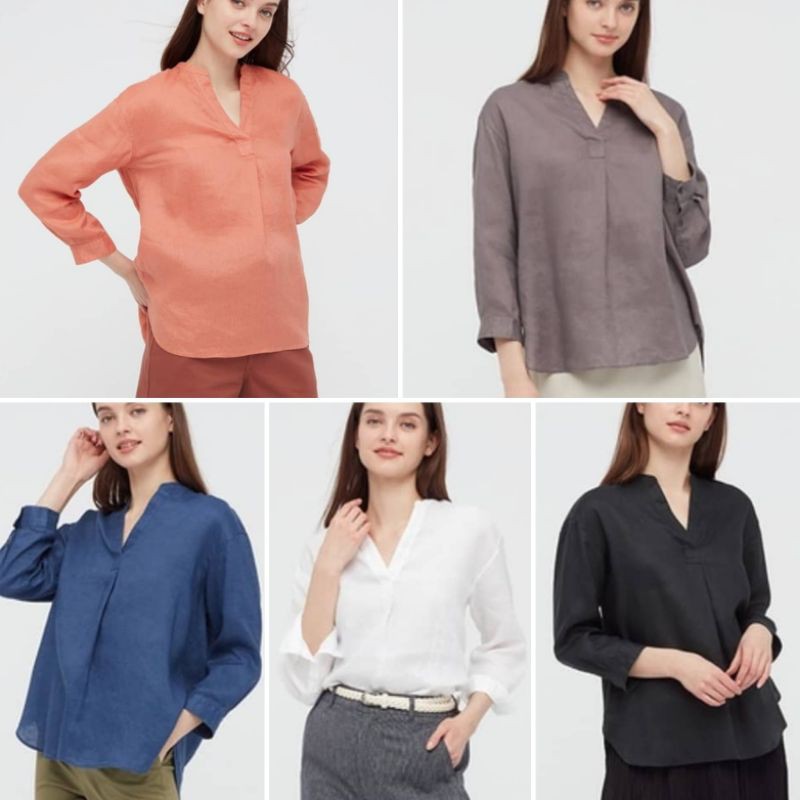 Blus linen uniqlo