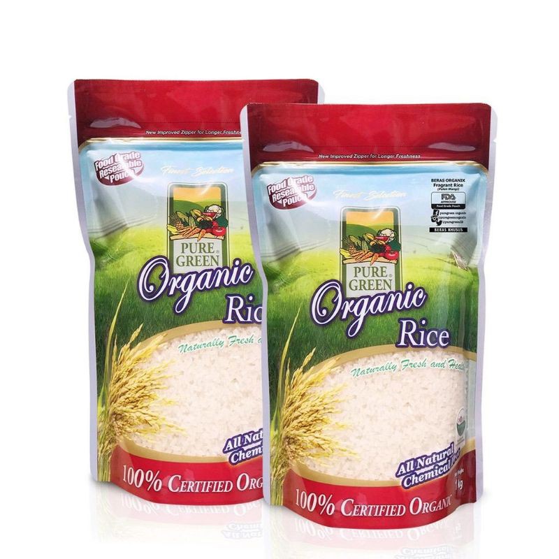 

Puregreen Organic Rice Beras Organic Pulen Wangi (Fragrant Rice) Paket 2 x 1 kg