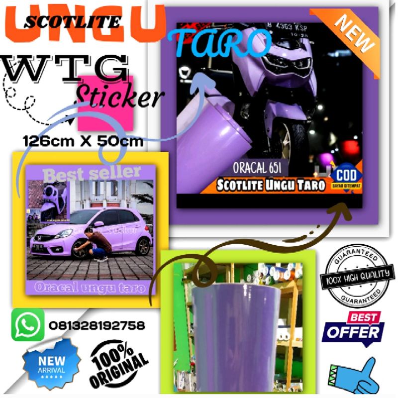 Stiker Skotlet Ungu Taro Lilac Oracal 651 ungu lilac Anoly