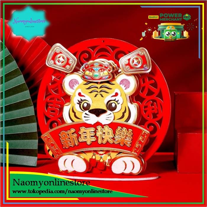 Hiasan Meja - Pajangan Meja Imlek Macan 2022 Dekorasi Foto Imlek Hiasan Tahun Baru