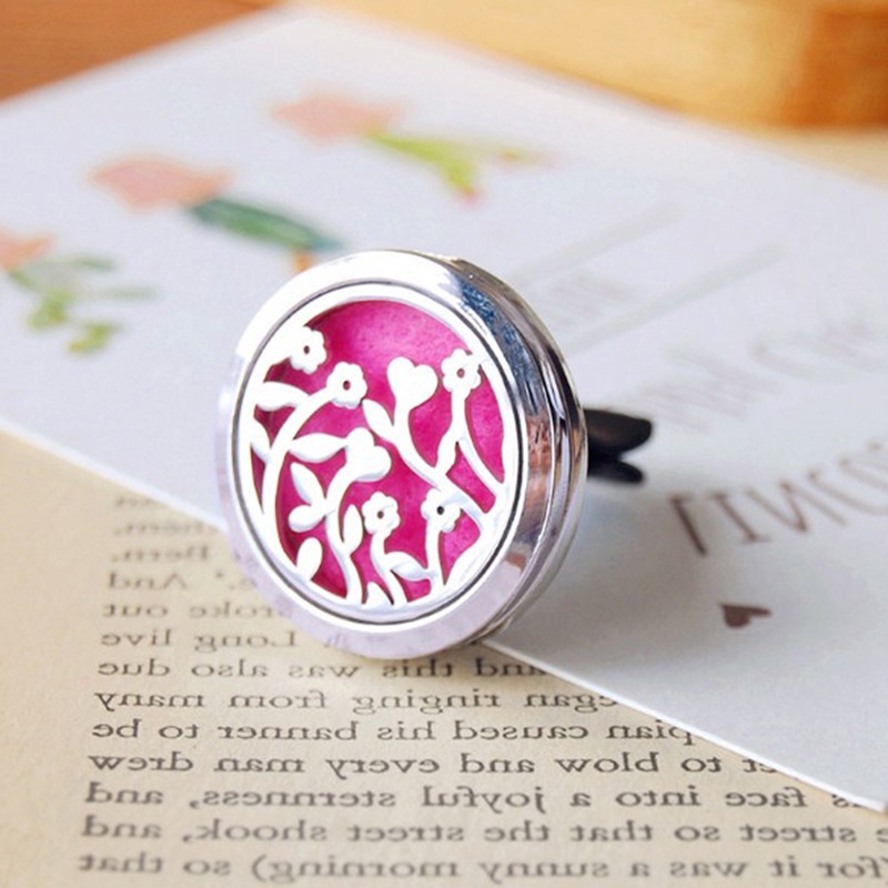 Diffuser Aromaterapi Essential Oil Bahan Stainless Steel Untuk Ventilasi Ac Mobil-Forest flower