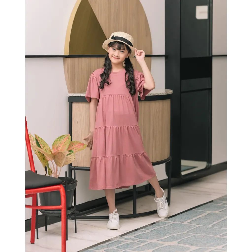 Midi Dress Terbaru Anak Perempuan Midi Dress Muslim Gamis Anak Perempuan Gamis Anak Tanggung Dress Anak Gamis Modern FH24