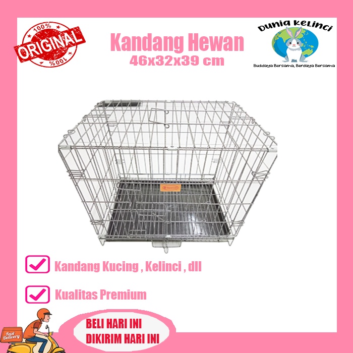 KANDANG KUCING KELINCI HEWAN D018 UK 46X32X39 Cm