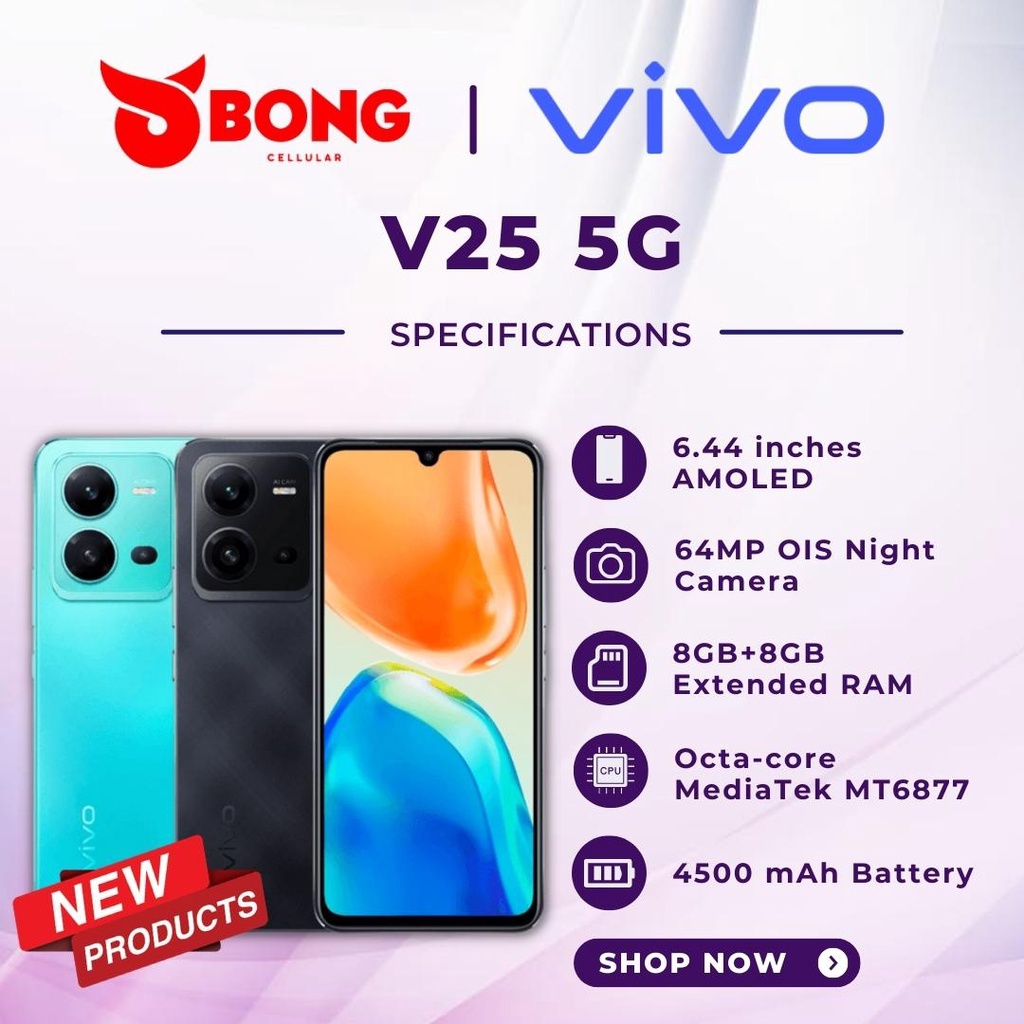 NEW VIVO V25 5G 8/256GB GARANSI RESMI