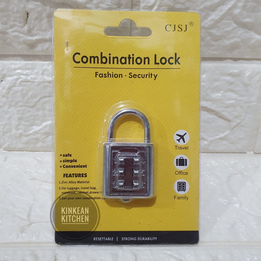 Gembok Kode 20mm 6digit 3kode angka - cjsj