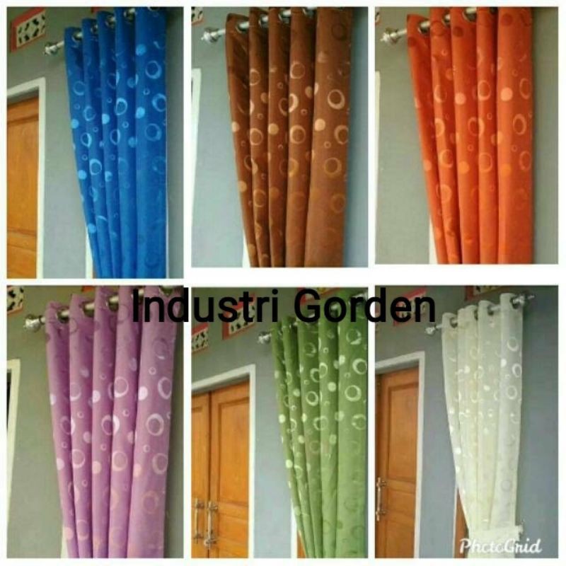 Gorden jendela dan pintu warna hijau pink ungu coklat biru putih polos rumah mewah motif minimalis