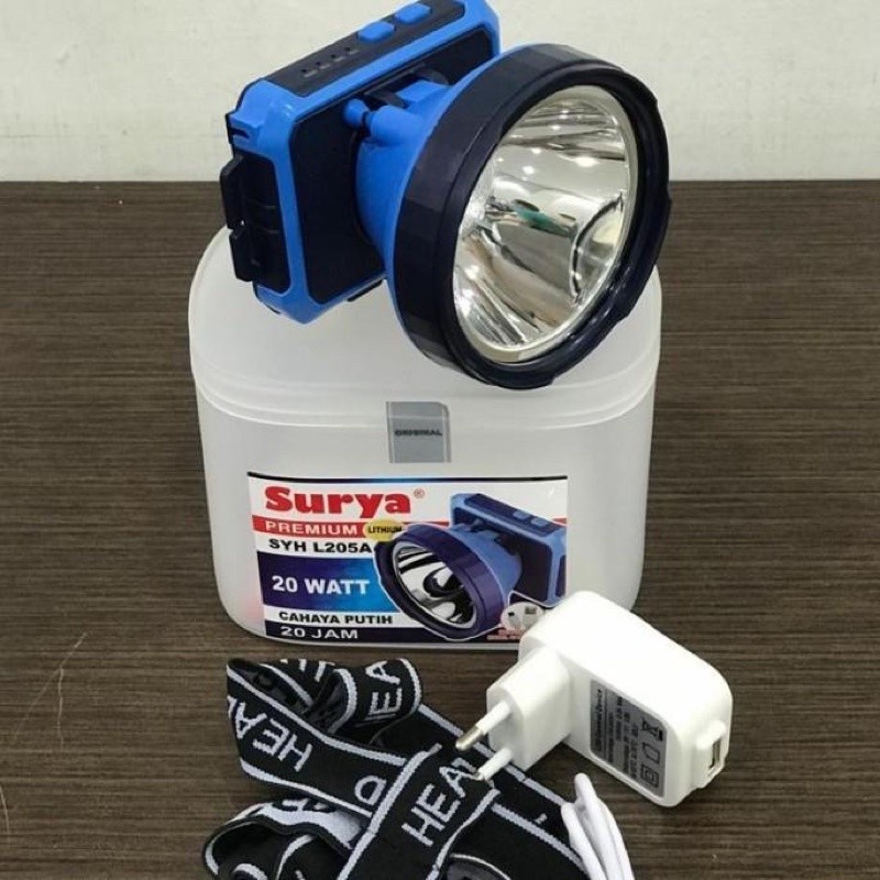 COD Senter Kepala  Led Surya SYH L 205 A 20 Watt// Headlamp super terang SYH L 205A cayaha putih