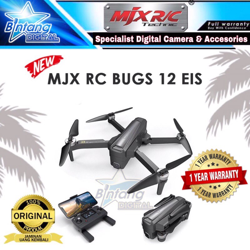 Drone Murah MJX BUGs 12 EIS B12 Wifi RC 4K Camera Garansi Resmi Single Battery