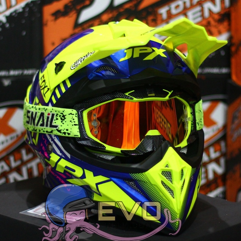 HELM JPX CROSS_FOX1 SERI X23 - PEPSI BLUE GLOSS + GOOGLE SNAIL (ONGKIR 2 KG) HELM JPX TERBARU