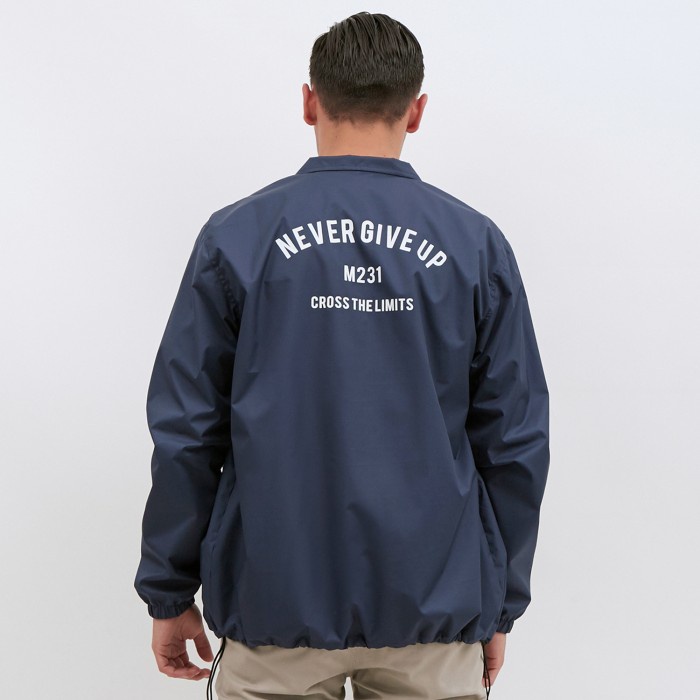 M231 Jaket Pria Taslan Coach Grafis Panjang Navy 1827 - S(M3L2) Jaket Pria Terbaru Jaket Pria Remaja