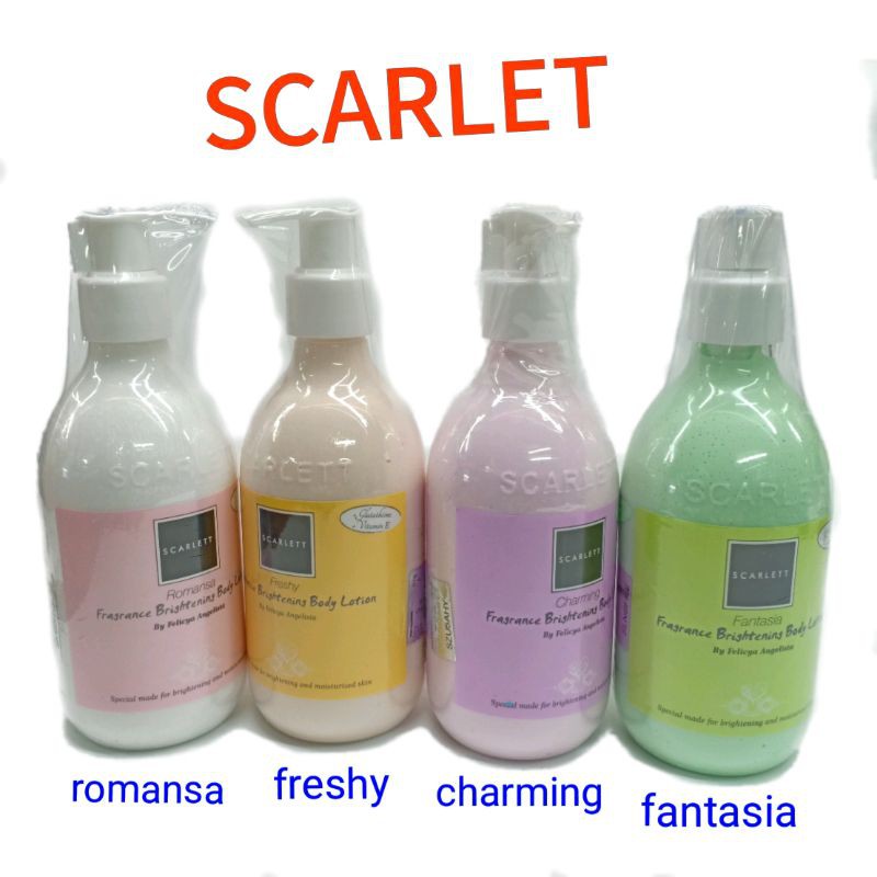 scarlet brightening body lotion bpom / fantasia / romansa / charming