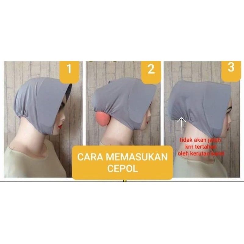 CEPOL hijab empuk elastis,cepol mika,konde bahan dakron