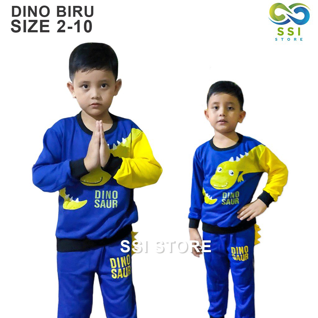 Baju Stelan Treaning Anak Laki - Laki / Setelan Sweater Anak Dino 0 - 10 Tahun