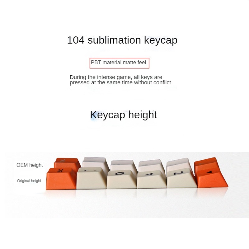 104pcs Keycap Keyboard Mekanik Oem Tinggi Pbt Bahan Karbon Warna Merah / Hijau / Abu-Abu Untuk Cherry Axis