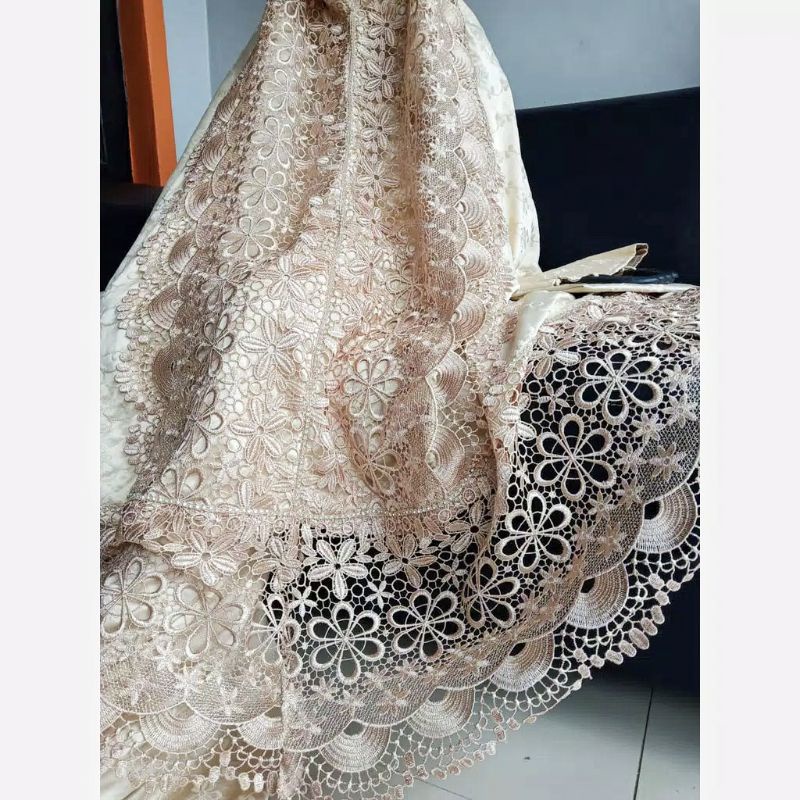 MUKENAH SUTRA PRADA ORIGINAL PRADA SEROJA (GOLD)//Promo COD Termurah