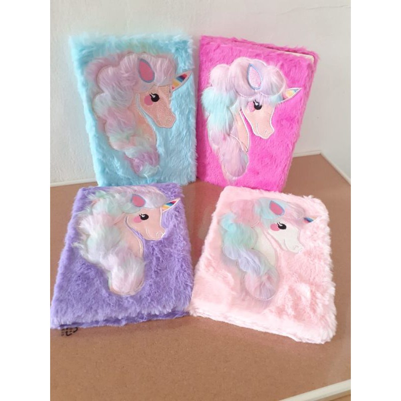 

Note book unicorn bulu halus