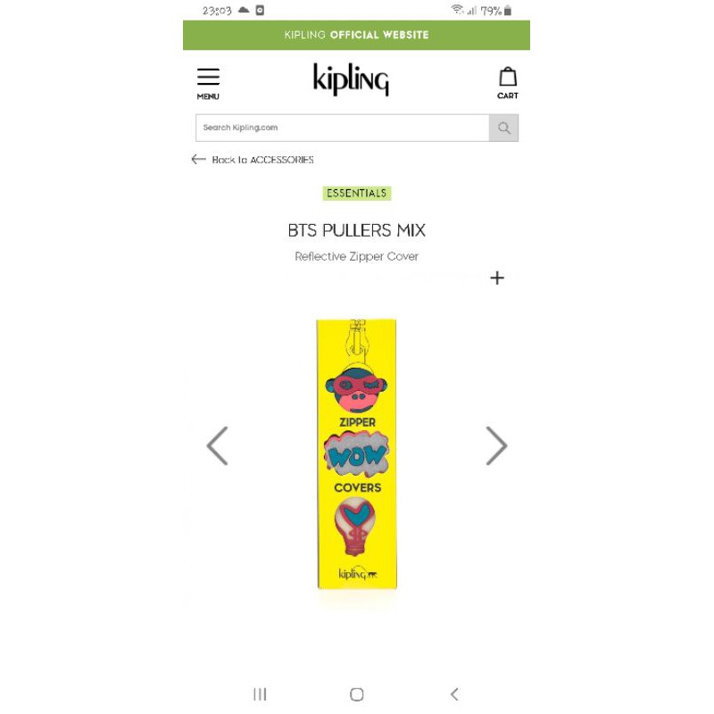 Kipling original penutup resleting/zipper covers, new not preloved