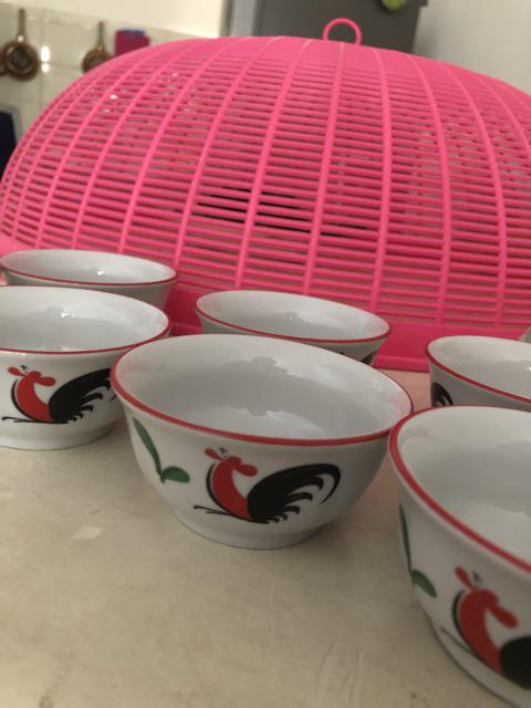 Satu Lusin Mangkok Ayam Mini Kopin / Mangkok Sambal Keramik