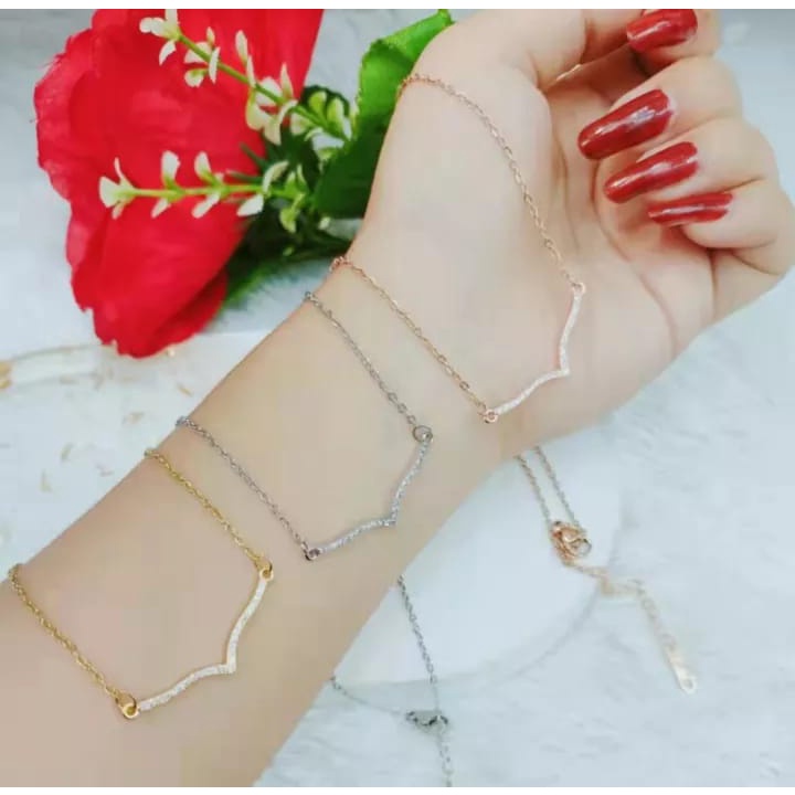 Kalung Titanium Fuji / Kalung V Viral / Kalung Titanium Fuji Aurel