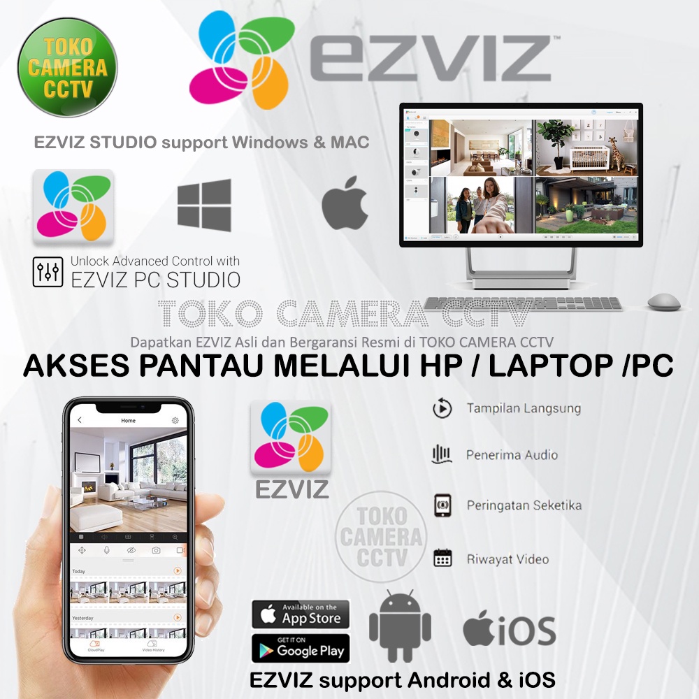 KAMERA CCTV WIFI WIRELESS IP CAMERA EZVIZ TANPA KABEL